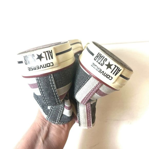 Converse Chuck Taylor All-Star Mid Top Gray Striped Sneaker Unisex Wos 10 Mens 8 - Picture 5 of 8